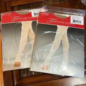 Lt suntan stirrup tights large child